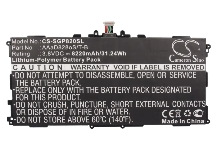 Cameron Sino 6600mAh аккумулятор AAaD828oS/T B для Samsung Galaxy Tab 3 Plus 10 1 GT P8220 P8220E|Батареи планшетов и