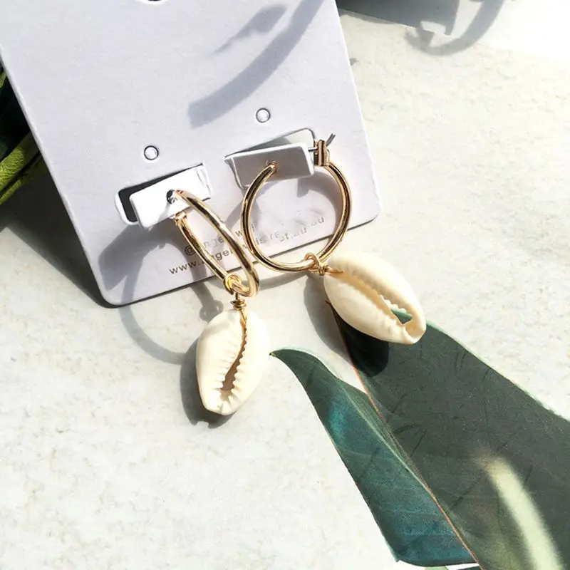 Серьги из натуральной ракушки простая подвеска Женские Ювелирные изделия