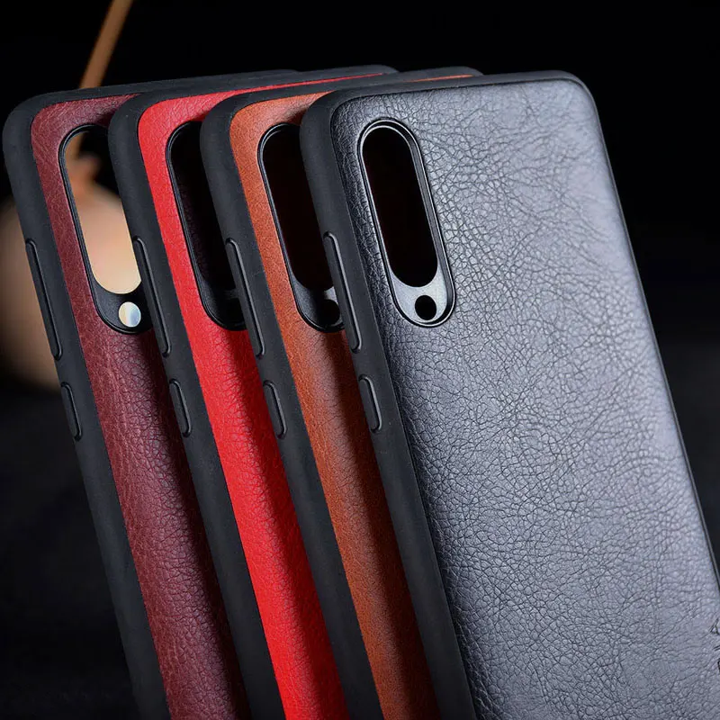 Чехол для xiaomi mi 9 mi9 se роскошный кожаный Винтажный чехол с узором Личи Жесткий