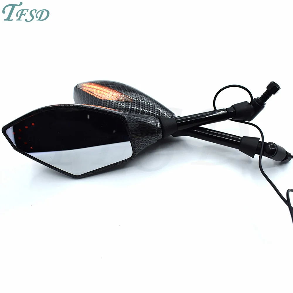

motorbike moto 10mm LED Turn Lights Side Mirrors Turn Signal Indicator Rearview Mirror Motorcycle for Suzuki GSR600 GSR750 DL650