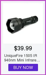 UniqueFire 1407 IR 940 светодиодный фонарик 3 режима Портативный 30 мм выпуклая линза факел с переключатель Rat Tail для спорта на открытом воздухе
