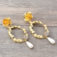 2019 fashion birdcage bee pearl long earrings for women