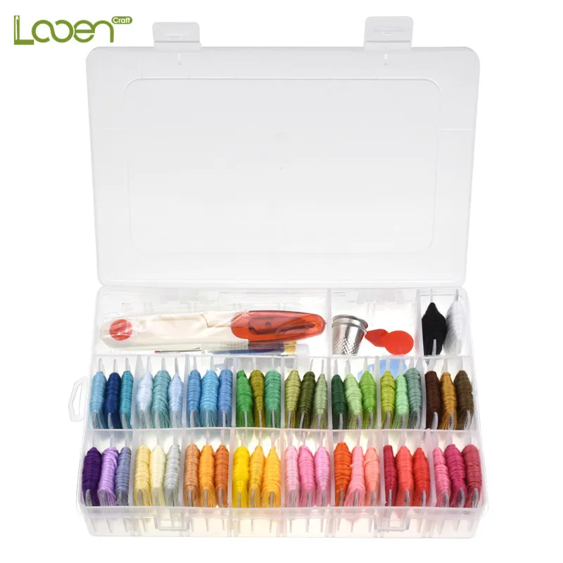 Вышивка нить с коробкой для хранения 50 цветов браслеты дружбы мулине
