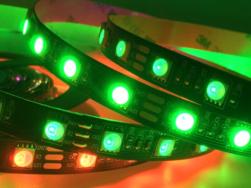 5 м DC12V SK6812(аналогичный WS2812b) 5050SMD RGBWW 4 в 1 60 светодиодов/Pisxels/m индивидуальный адресуемый светодиодные полосы IP30/IP65/IP67