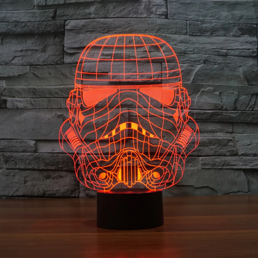 Звездные войны солдат формы красочные 3D Светодиодные ночные огни дарт Вейдер