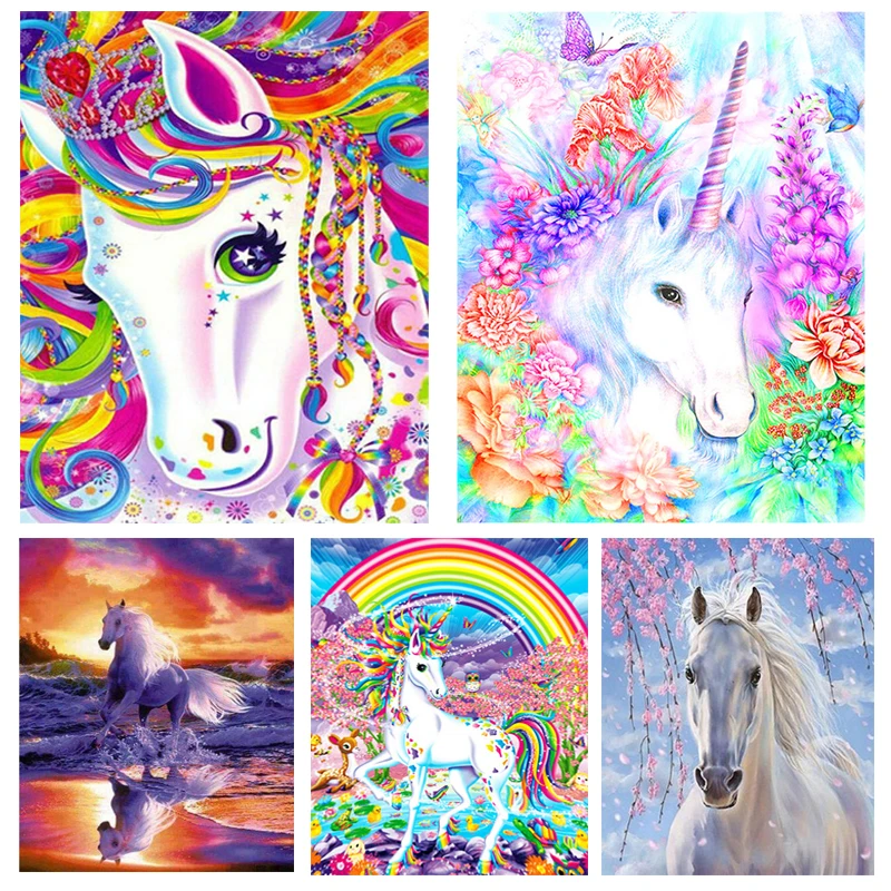 

5D Full Diamond Painting Cross Stitch Kit Unicorn Diy Diamond Embroidery Pattern Diamond Mosaic Picture Rhinestone Paste LK1