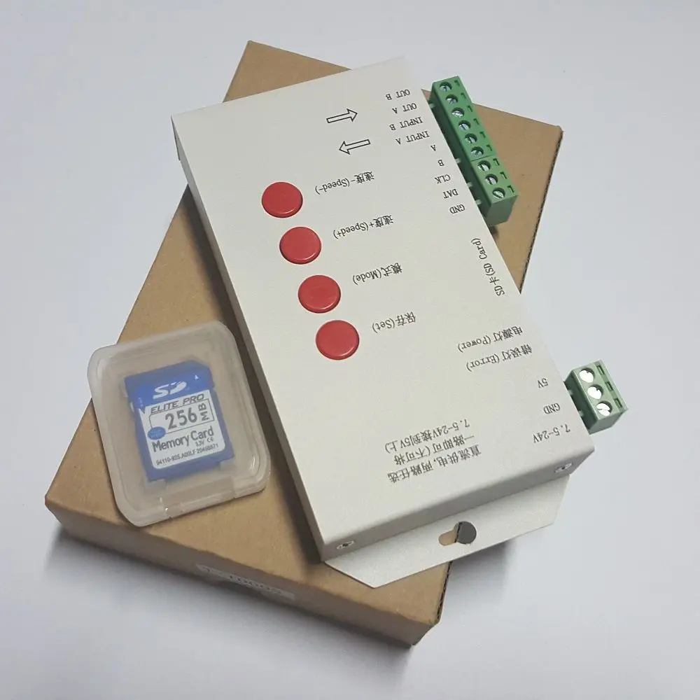 Контроллер пикселей светодиодной ленты T1000S DMX 512 RGB SD карта WS2812B WS2811 6803 SK6812|dmx rgb|dmx