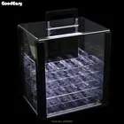 Чемодан с паролем для техасских покерных чипов, 1000 шт., акриловые прозрачные двойные открытые коробочки для монет с 10 лотками для чипов