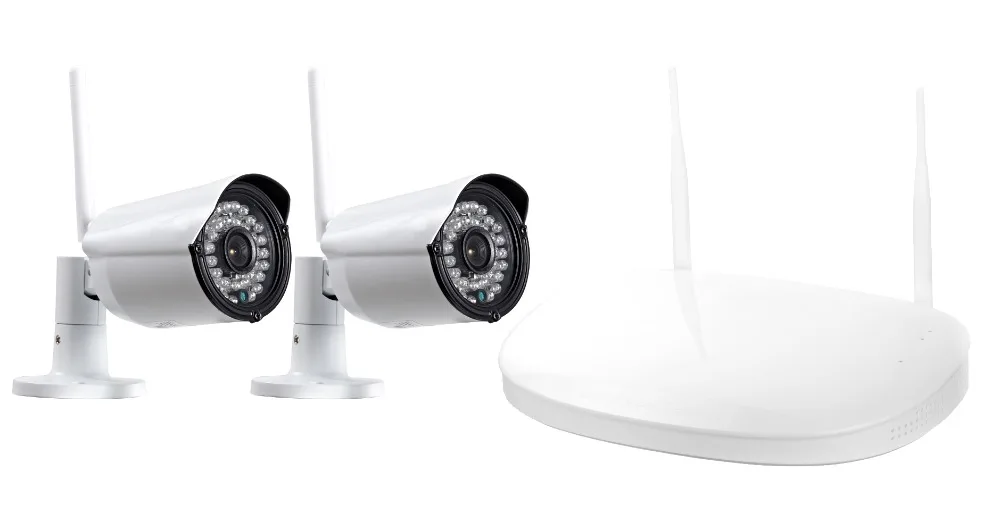 Бесплатная доставка 2ch Беспроводной Камера комплект 720 P HDMI P2P Onvif NVR WI FI IP Открытый