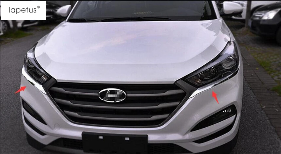 Lapetus Хром Передняя фара лампа век брови полосы Крышка Накладка для hyundai Tucson аксессуары