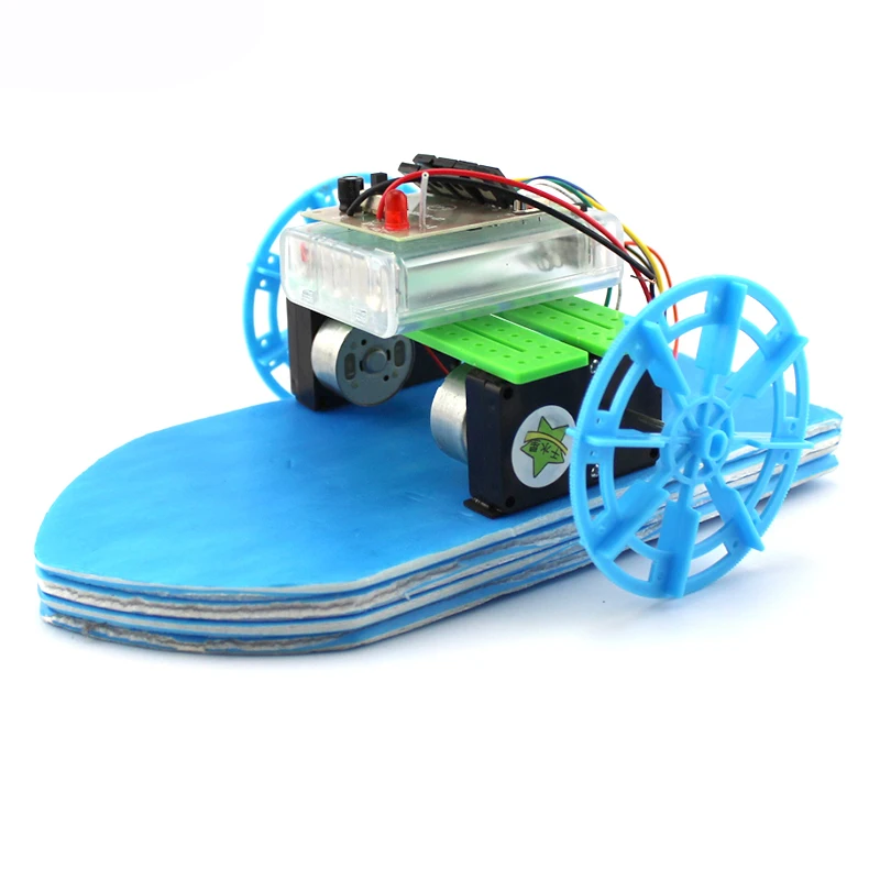 

2.4G Remote Control RC Car Boat Electric Power Driven 15*20cm Mini DIY Educational Ship Toy Children Learning Gift Handmade Kit