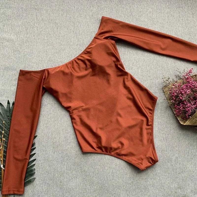 Женский цельный купальник eBay однотонный с вырезом и пряжкой 2019 | Спорт