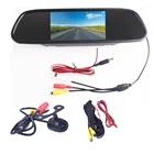 Цветное Автомобильное зеркало заднего вида с TFT ЖК-дисплеем 5,0 дюйма, 5,0 дюйма, видеоплеер с DVD-плеером, автомобильное аудио для автомобильной камеры заднего вида