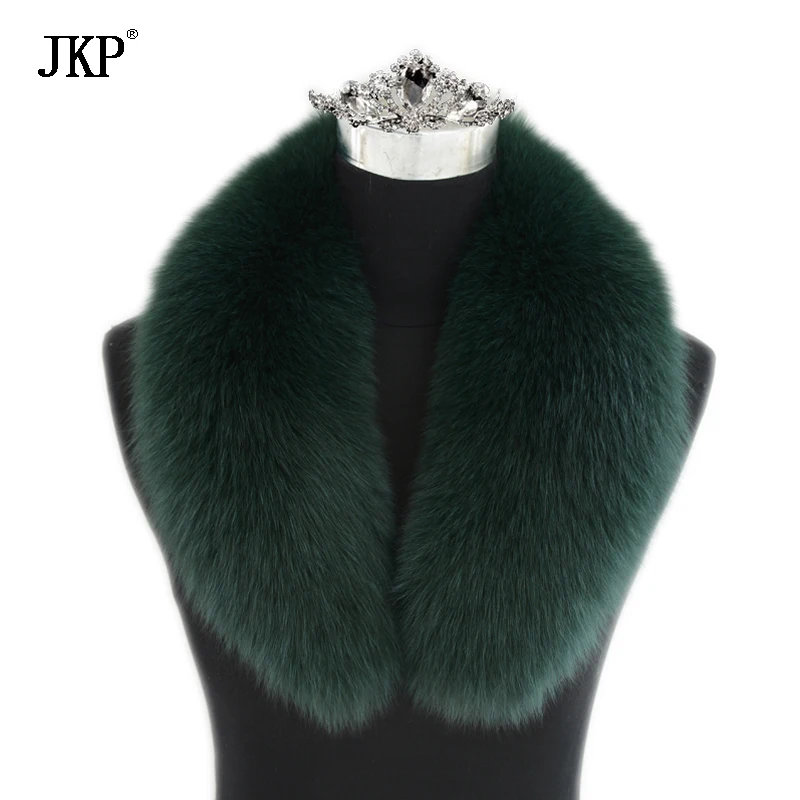 Jancoco Max 2021 новый длинный воротник из натурального Лисьего меха шарф для женщин и
