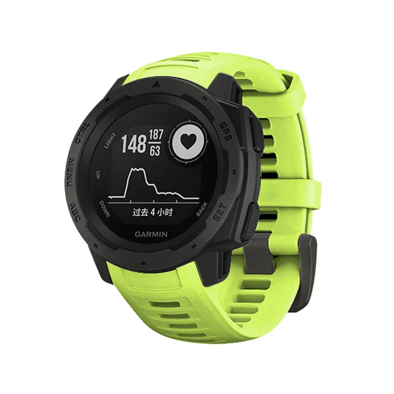 Зеленый Спортивный силиконовый ремешок для быстрой замены часов для Garmin Instinct XR649 - Цвет: Зеленый