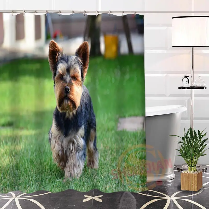 Изготовленный На Заказ йоркширского терьера горячая Распродажа душ Шторы 100%