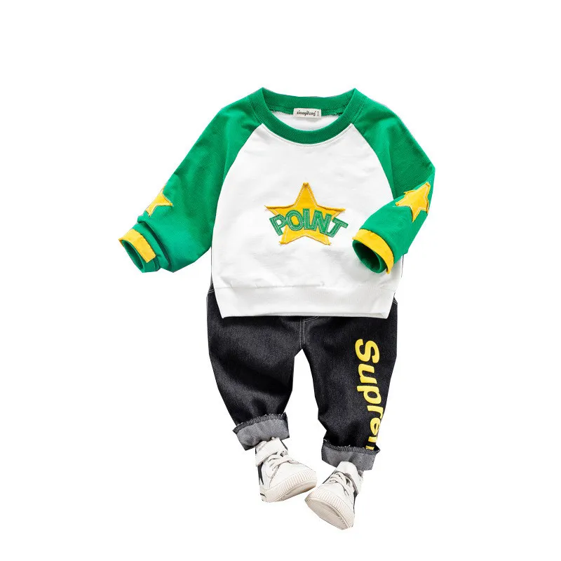 0-4 years High quality boy girl clothing set 2019 new spring fashion active sport kid suit children baby T-shirt+pant | Детская одежда