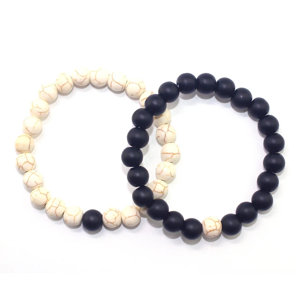 2 шт./компл. пары расстояние браслет классический Натуральный камень Инь Ян