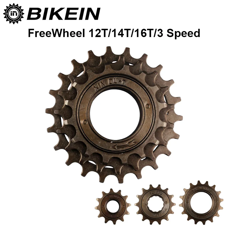 Велосипед BIKEIN с одной скоростью 12T/14T/16T Freewheel 3 скорости 16T/19T/22T маховик звездочка
