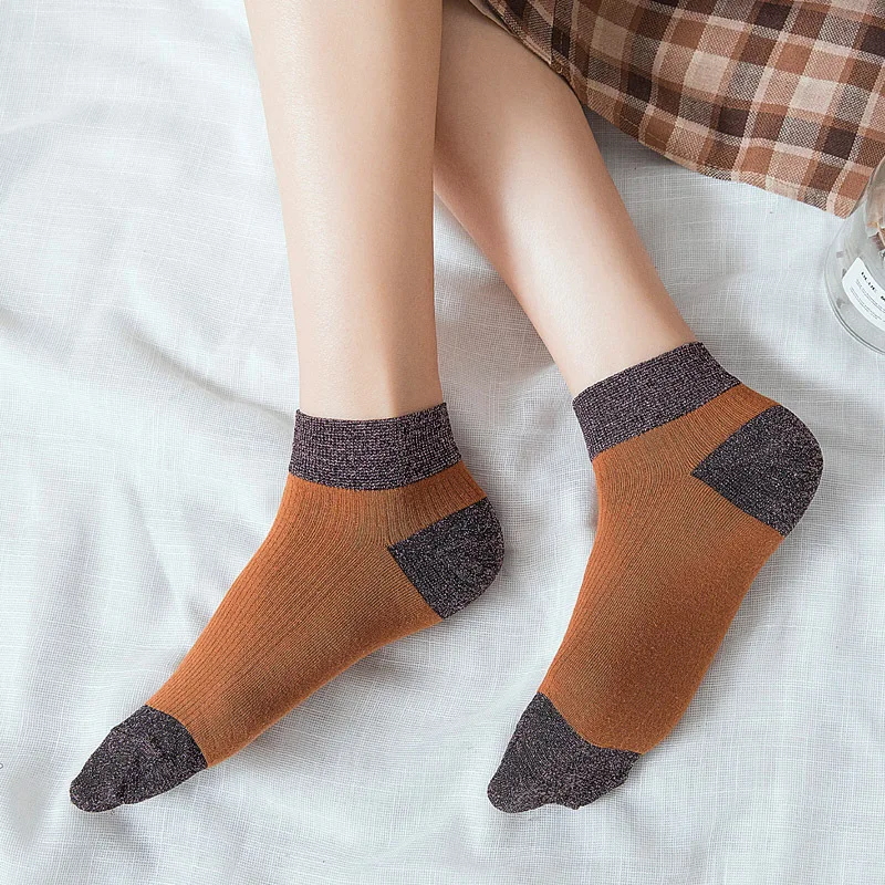 Женские шелковые носки мягкие хлопковые блестящие в ретро стиле 2018|fashion woman socks|women