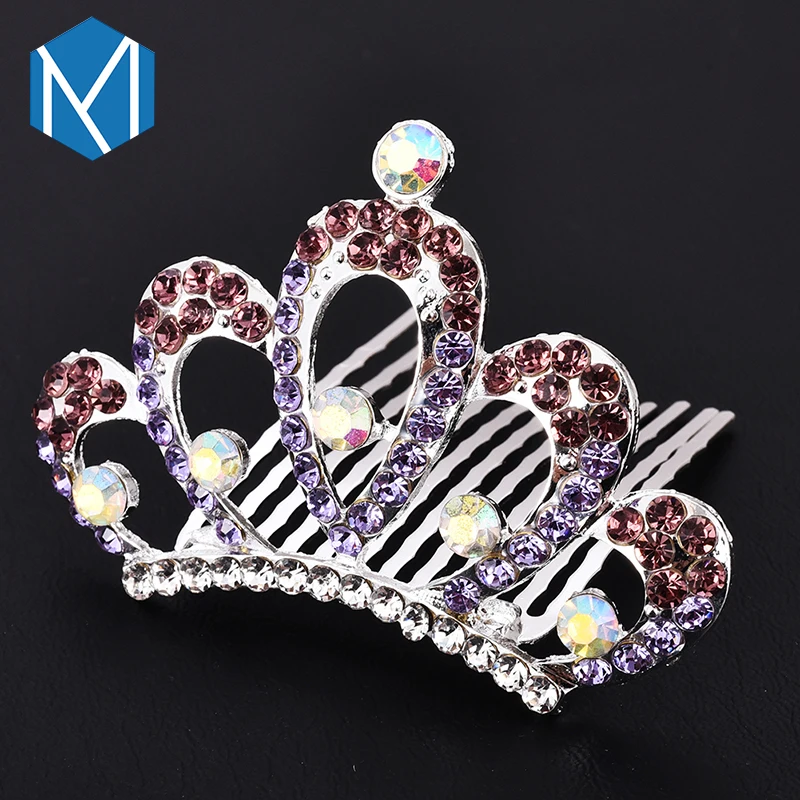 QC MISM Элегантный Блестящий Кристалл женские Корона гребни для волос свадьбы