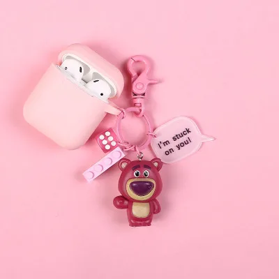 FV033 Горячая История игрушек Airpods брелок 3D Динозавр Дейзи Hudi чехол для наушников для Apple Airpods 1 2 Защитная силиконовая крышка брелок - Цвет: FV033