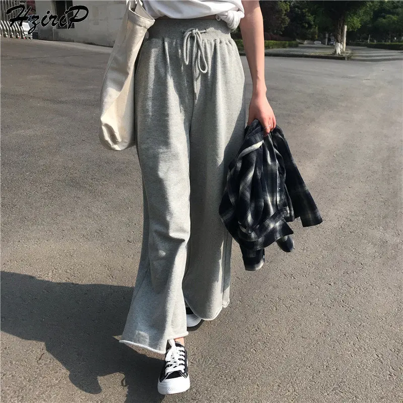 HziriP Loose Casual Fresh New Straight Stylish Female Spring Elastic Ladies Hot Empire Simple Free Full Length Pants 2 Colors | Женская
