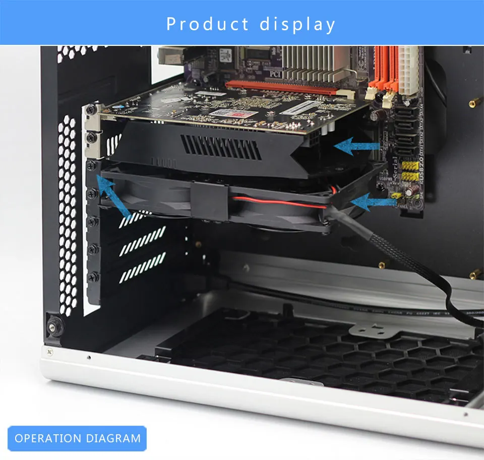 Компьютер/ПК PCI-e подставка для графической карты охлаждающая поддержка GTX 1050 1080Ti RTX2070 2080TI вспомогательный холодный, общая модель 9 см вентилятор