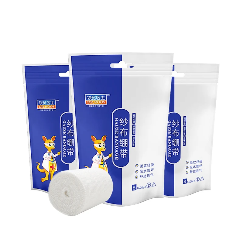 Медицинская марлевая повязка 8 см х 600 см (3 пакета), марлевая повязка, медицинские принадлежности для оказания первой помощи, повязка для здравоохранения