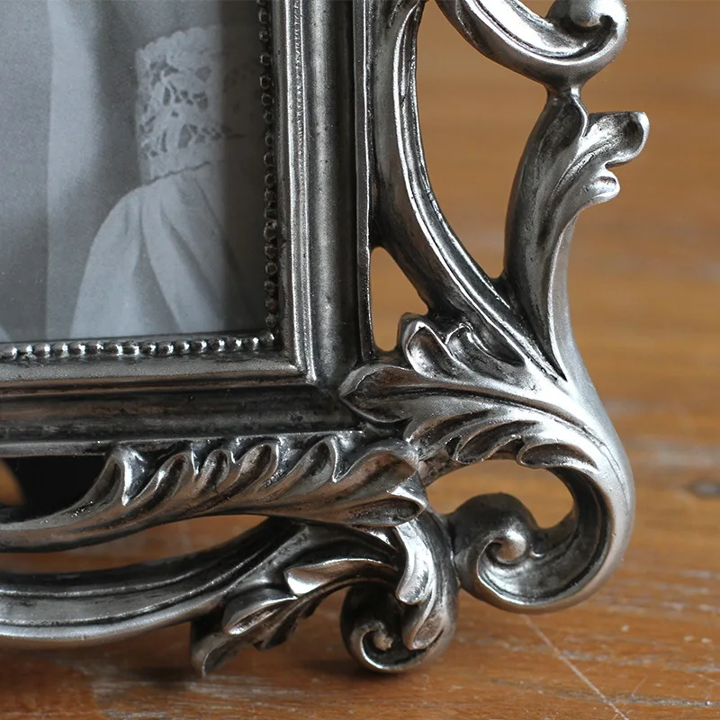Европейский стиль ретро 6 дюймов 7 металлическая текстура резная рамка для картин