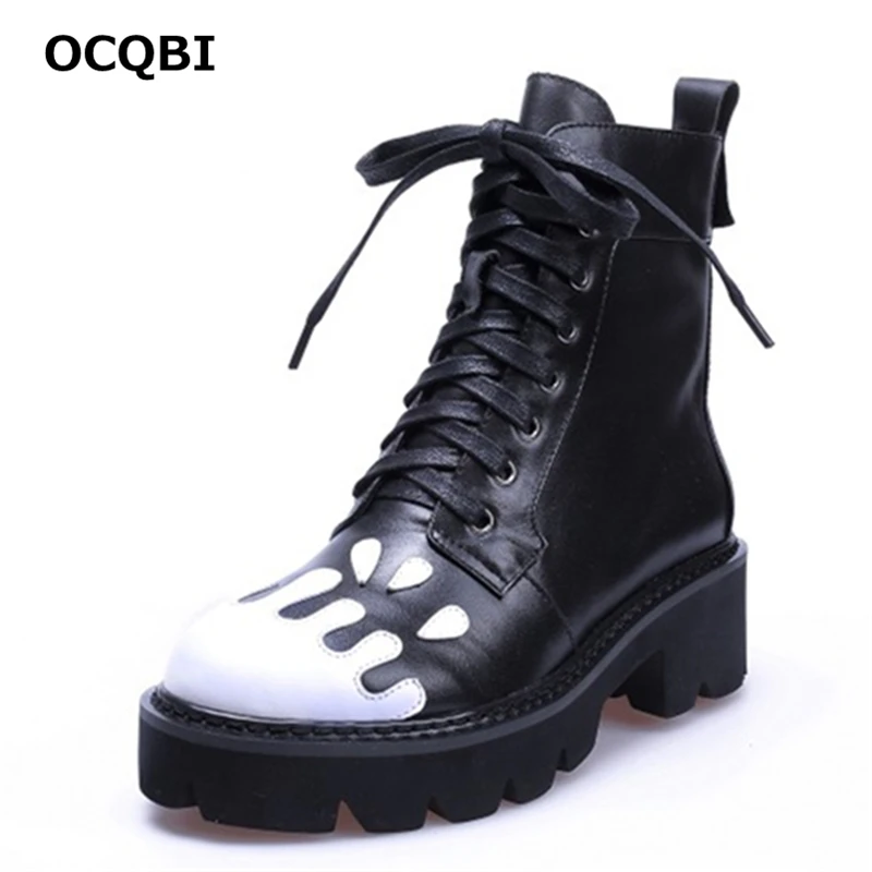 OCQBI/черные ботинки на молнии смешанных цветов модные повседневные Ботинки