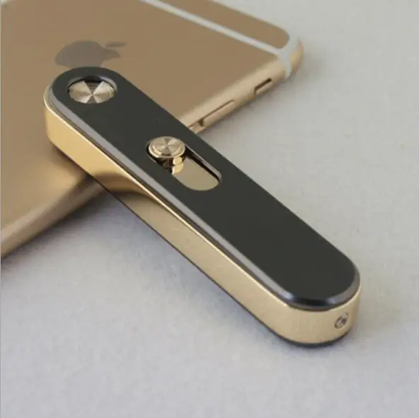 Черный Честная USB Зажигалка, ультра тонкая ветрозащитная металлическая зажигалка, мужская и женская Электронная зажигалка - Цвет: Черный