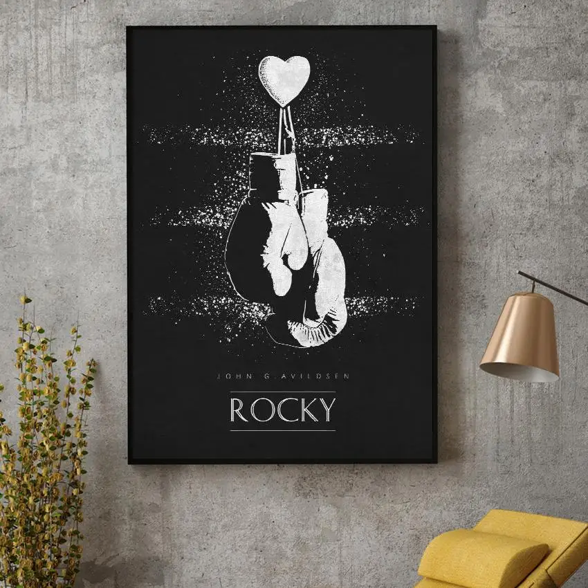 

Rocky Black & White Classic Movie Posters Silk WALL Art Decor Painting No Frame