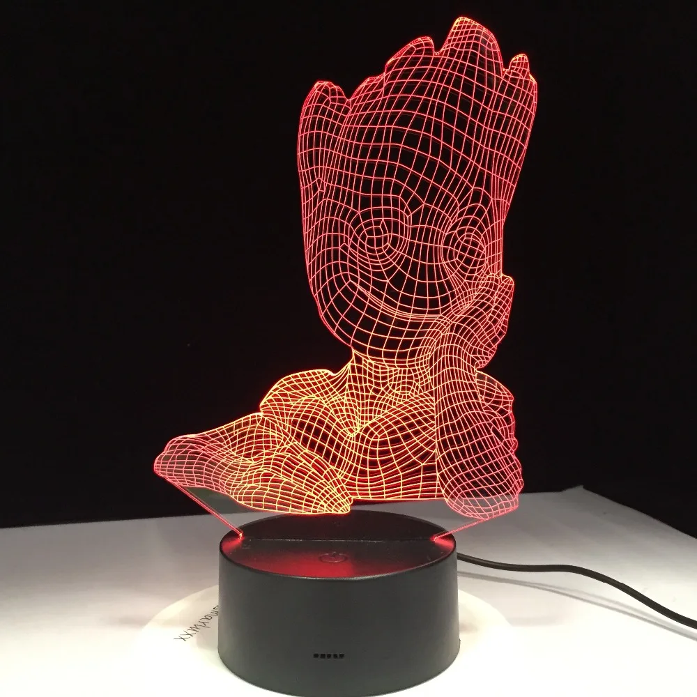 Мини дерево человек детская фигурка галактика стражи аниме игрушки Грут 3D лампа