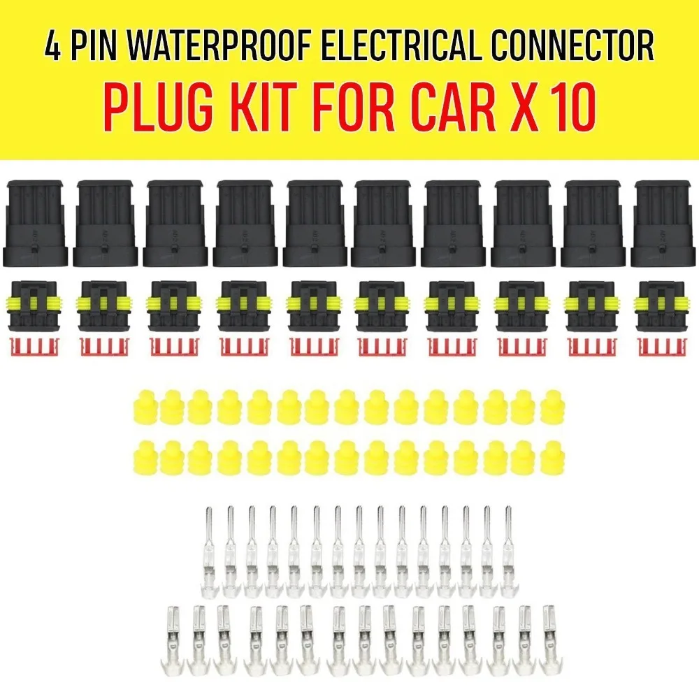 10 Kit 2/3/4 Pin Way Super Seal Car Waterproof Electrical Wire Connector | Обустройство дома