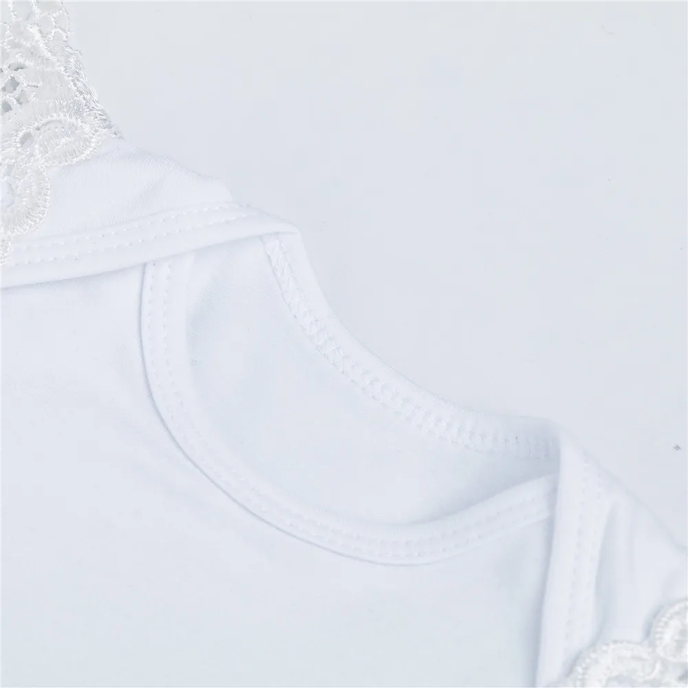 Рождество хлопок детские халаты новорожденных рукавов сплошной цвет кружева