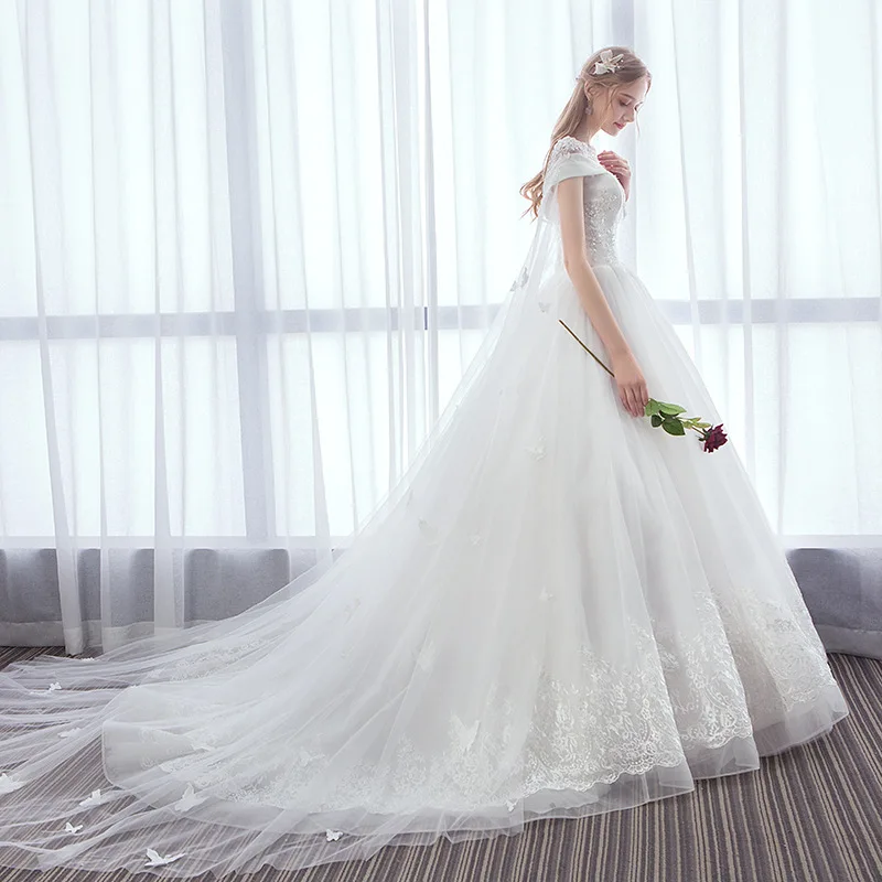 Элегантное кружевное платье с прозрачной горловиной и бусинами Vestidos De Novia