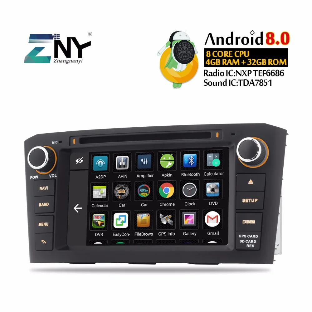 Gps NAVI авторадио в тире 2 Din для Avensis T25 2003 2004 2005 2006 2007 2008 Android 8 0 автомобильный DVD плеер