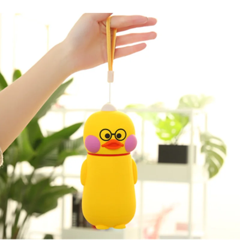 Корея милая стеклянная чашка мультфильм Застенчивый утка бутылка для воды с