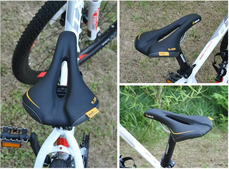 Новинка Velo VL-3256 седло для горного велосипеда комфортное для езды 273x148 мм кожа супер-мягкое амортизирующее Седло части велосипеда