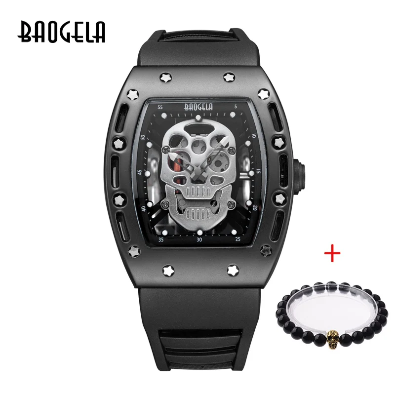 BGL1612 HHB BAOGELA новые мужские часы с черепом, Военные Силиконовые брендовые пиратские полые часы, мужские светящиеся спортивные наручные часы, Relogio Masculino - Цвет: BGL1612 HHB