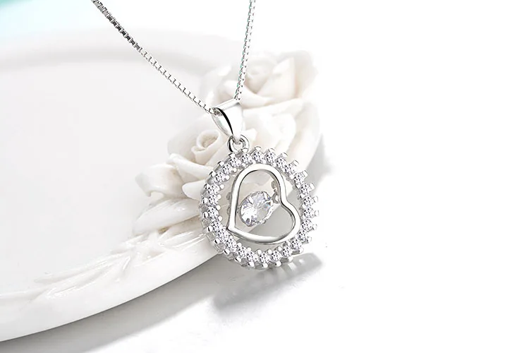 Everoyal роскошное ожерелье с кулоном в виде сердца из кубического циркония для
