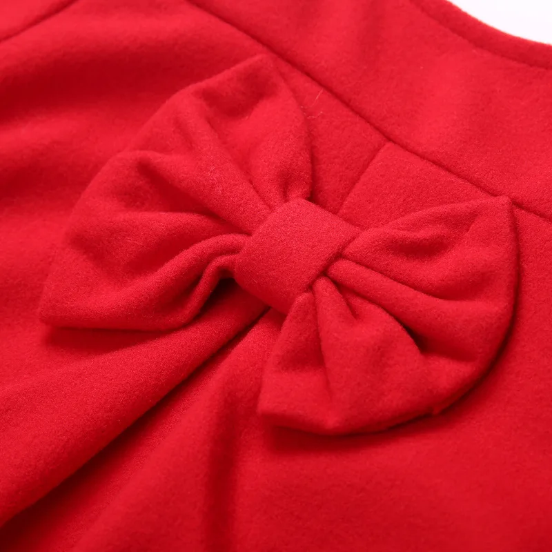 

Korean Children's Clothing Kids Girls Autumn Winter Big Children Double-breasted Thickening Cardigan Fur Collar Long Woolen Coat