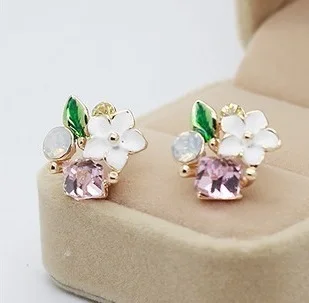 Серьги-клипсы хорошего качества без отверстий корейские Цветочные серьги из
