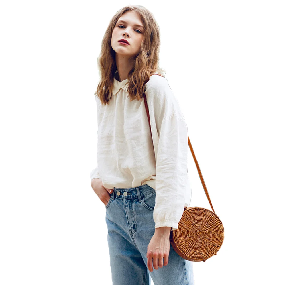 Плюсы и минусы белья бежевая рубашка Женский весной 2019 новый легкий Досуг Джокер