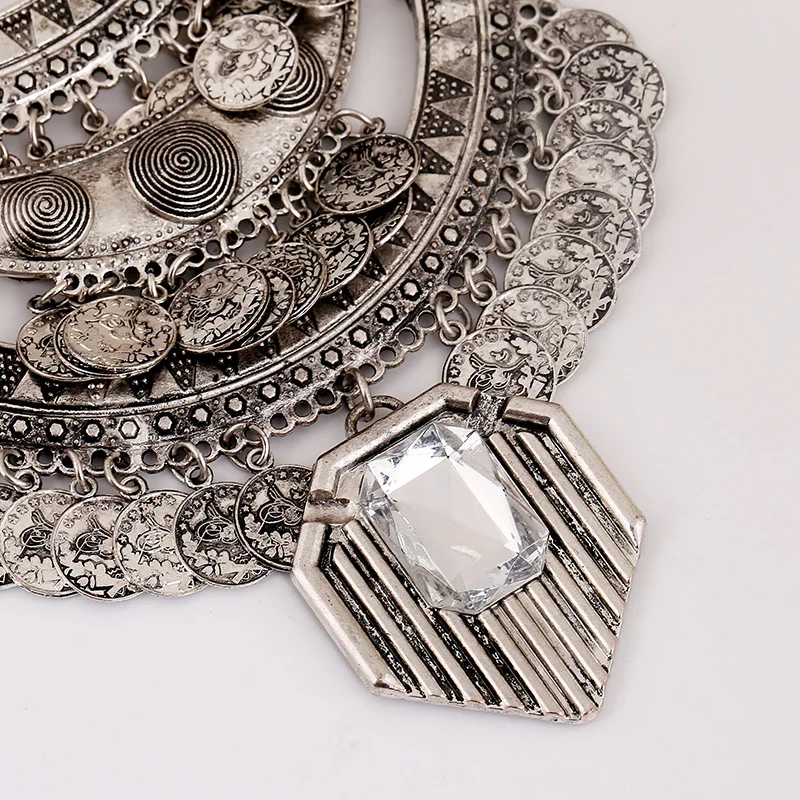 LZHLQ Boho Этнические позолоченные ожерелья для монет винтажное многослойное