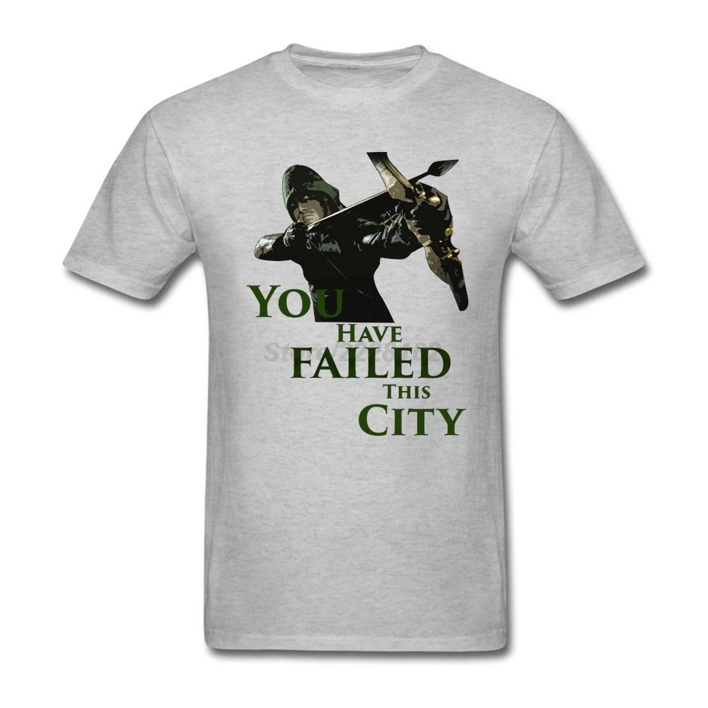 Мужская футболка с зеленой стрелой летняя модная надписью Mix You have Failed this City