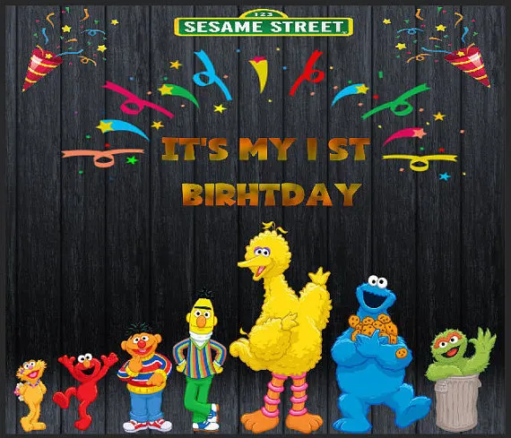 7x5FT мультфильм Сезам Элмо мир день рождения пользовательские фотостудия