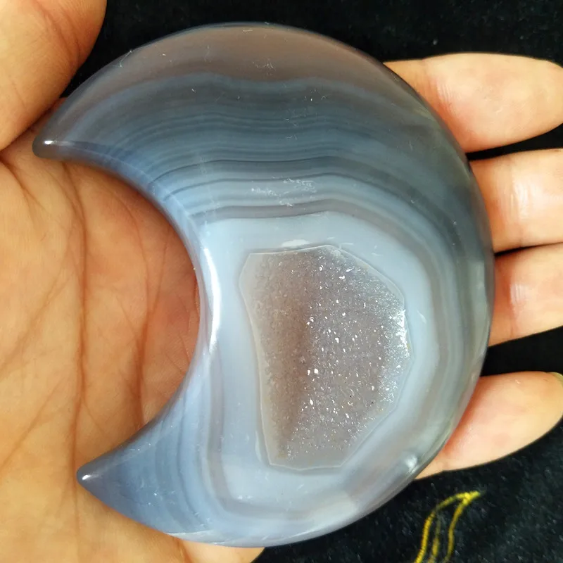 Натуральные камни и кристаллы кристальная Форма Луны агат Хрустальный кластер