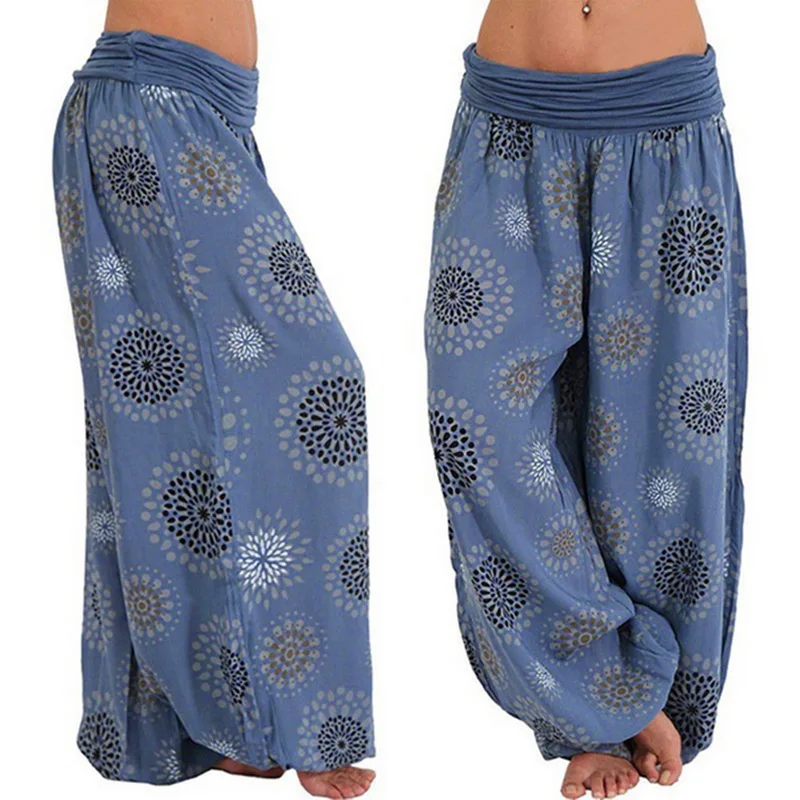 CALOFE брюки Бохо для женщин с принтом повседневная свободная капри женские 2019